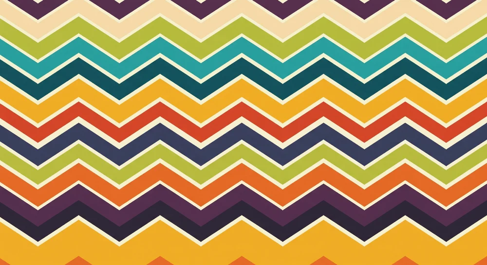 Tapet pentru cameră copil | Model zigzag colorat în dungi