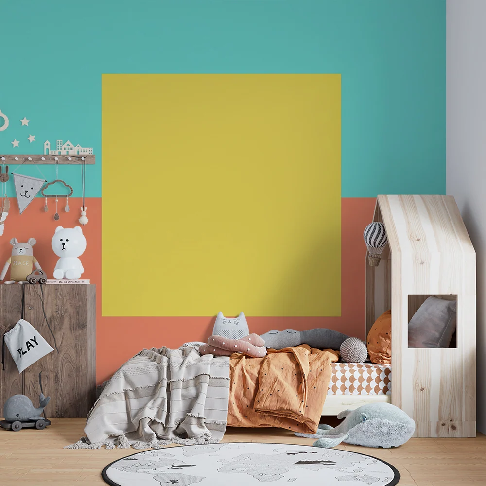 Tapet pentru camera copilului | Modele geometrice colorate cu forme vii