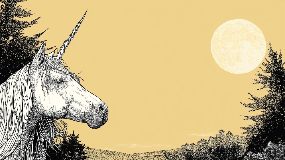 Tapet pentru camera copilului | Unicornul măreț sub luna plină