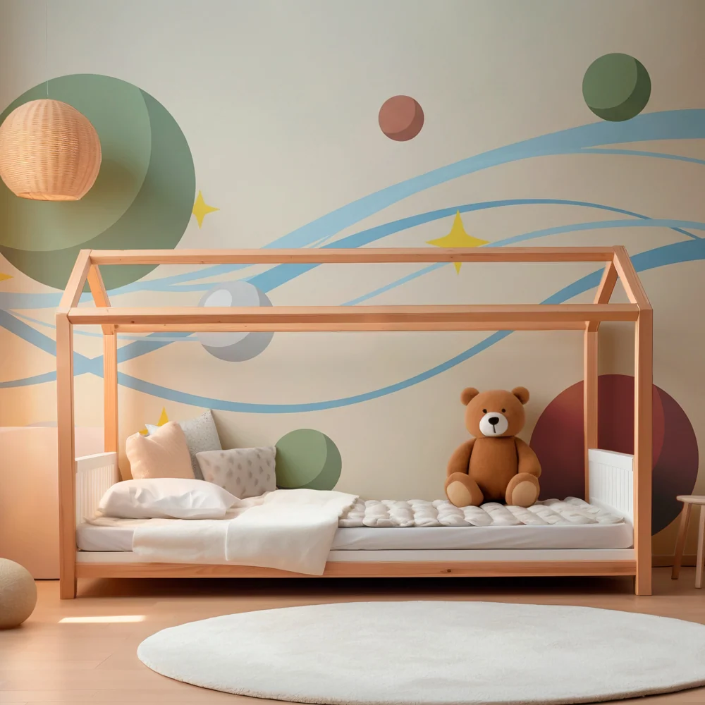 Tapet pentru camera copilului | Univers colorat și dinamic