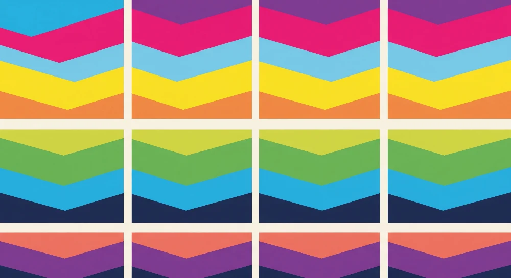 Tapet pentru camerele copiilor | Modele colorate în zigzag