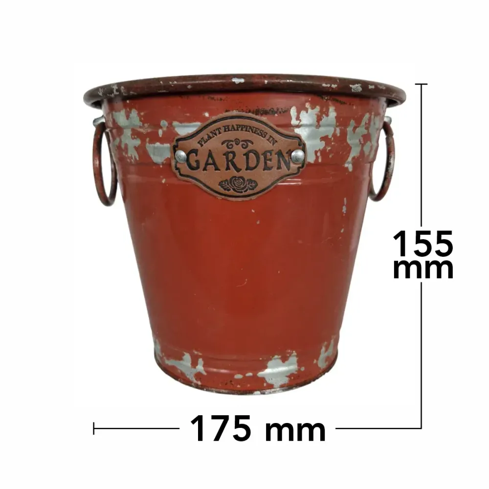 Vas decor din metal Naimeed D2612, 175x155x175mm, Ruginiu