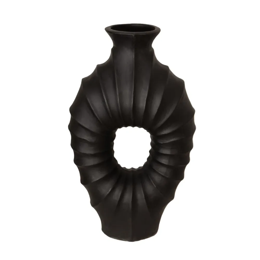 Vas negru din beton Corallo 80 cm