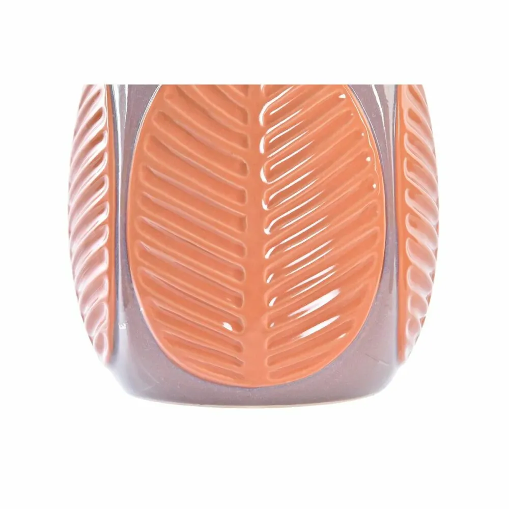 Vază DKD Home Decor Maro Roz Gresie Frunza unei plante 17 x 17 x 26 cm (2 Unități)