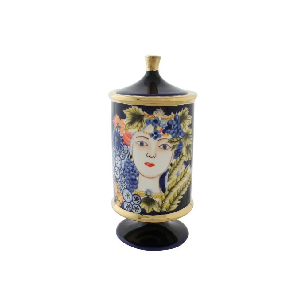 Vază DKD Home Decor Față Porțelan Albastru 11 x 11 x 25 cm Multicolor