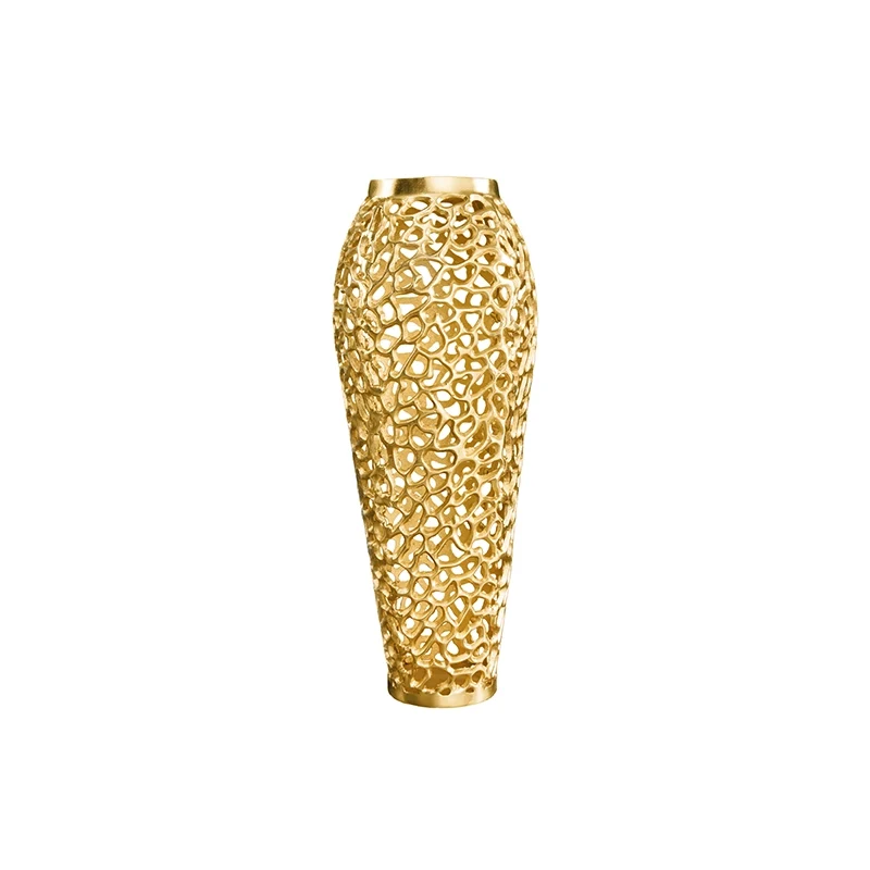 Vaza gold Abstract din aluminiu 90 cm Leaf