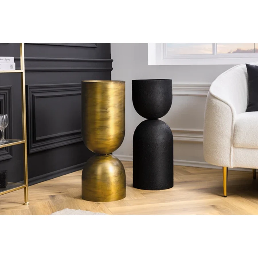 Vaza neagra din fier 55 cm Sandglass