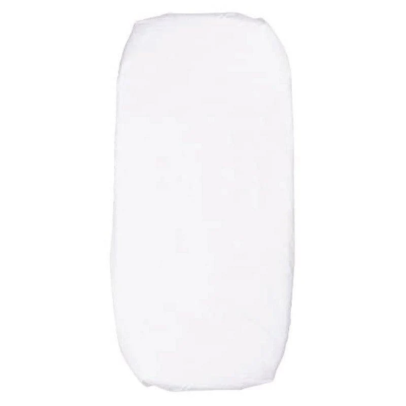 Cearceaf Bumbac Cu Elastic Alb pentru Patut Bebelusi 125x60cm & 127x63cm
