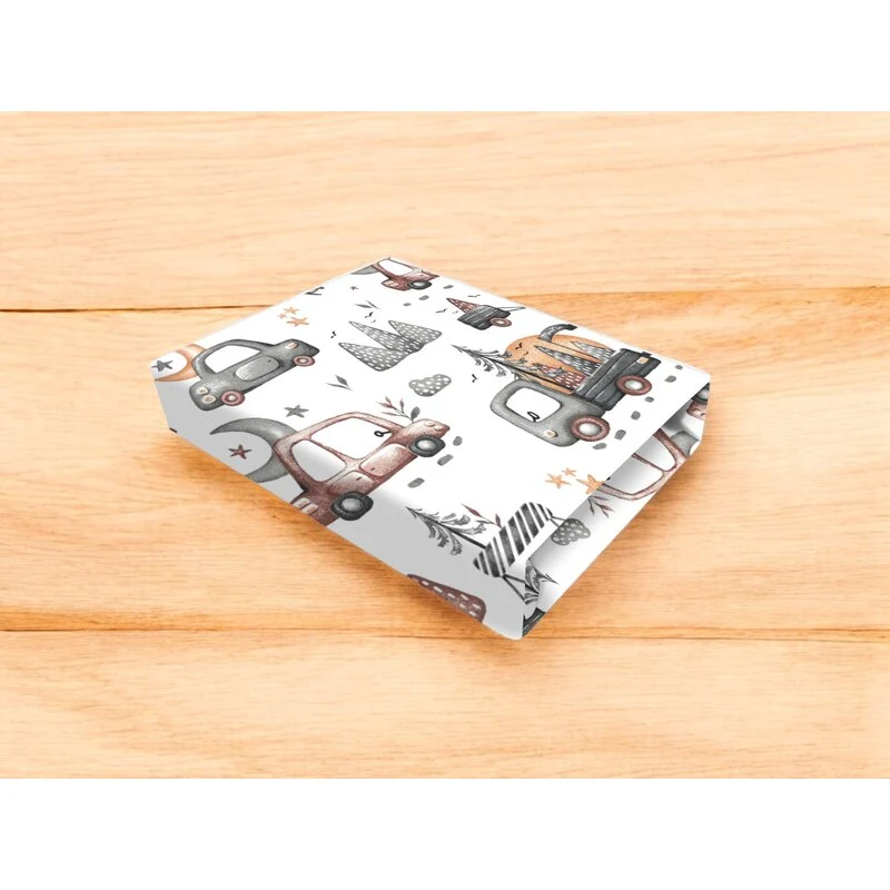 Cearceaf cu elastic, MimiNu, Pentru pat 160x80 cm, Din bumbac certificat Oeko Tex Standard 100, Cars Grey