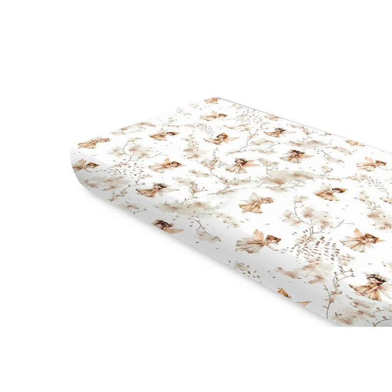 Cearceaf cu elastic, MimiNu, Pentru pat 160x80 cm, Din bumbac certificat Oeko Tex Standard 100, Fairy