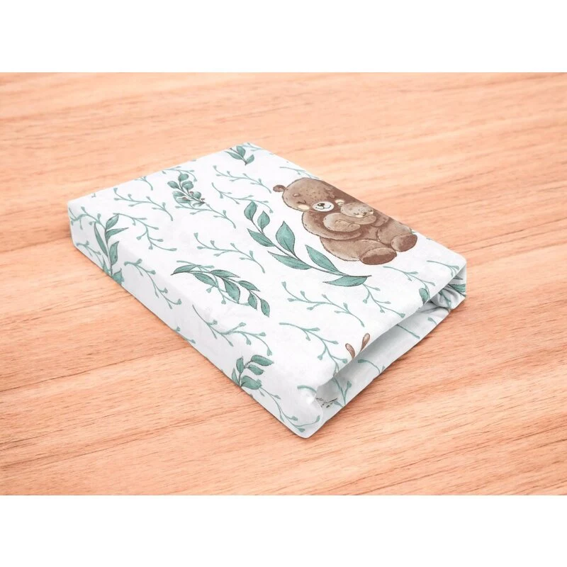 Cearceaf cu elastic, MimiNu, Pentru patut leagan sau patut co-sleeper, Dimensiune 90x40 cm, Din bumbac certificat Oeko Tex...