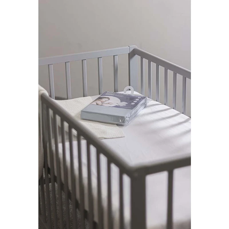 Cearceaf cu elastic, Petite&Mars, Soft Dream, Din Jersey, Lavabil la masina pana la 40 de garde, 120x60 cm, Gri