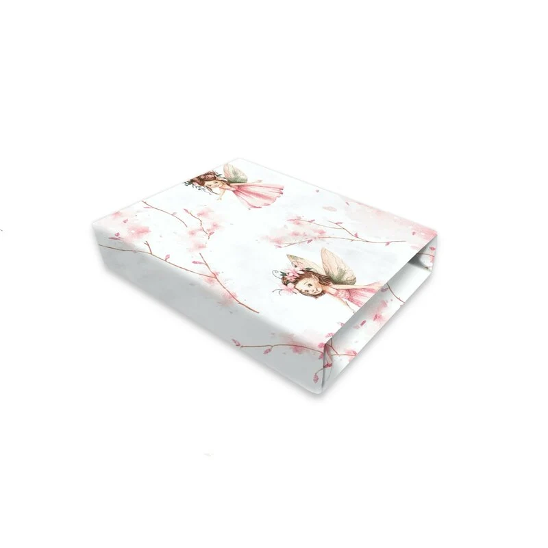 Cearceaf cu elastic, Qmini, Pentru patut co-sleeper, Aurora, Dimensiune 76 x 43 cm, Din bumbac certificat Oeko Tex Standar...