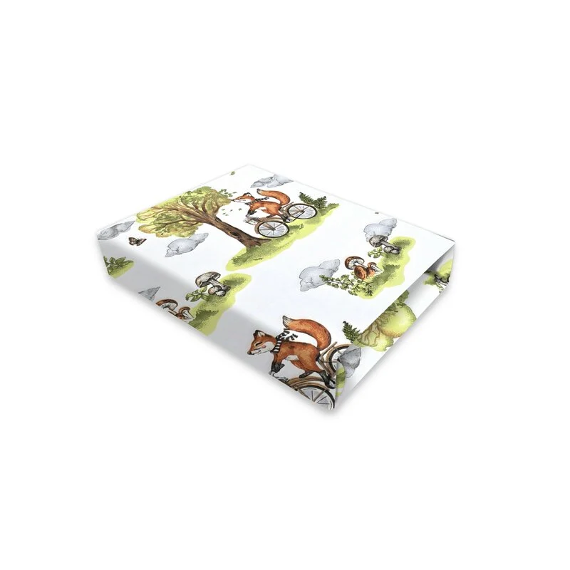 Cearceaf cu elastic, Qmini, Pentru patut co-sleeper, Aurora, Dimensiune 76 x 43 cm, Din bumbac certificat Oeko Tex Standar...