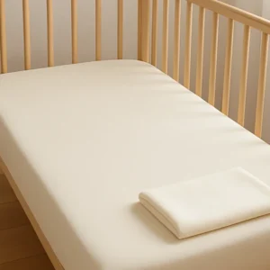 Cearceaf Patut Bebe Cu Elastic Crem 120x60cm / 127x63cm Andy&Helen Italia