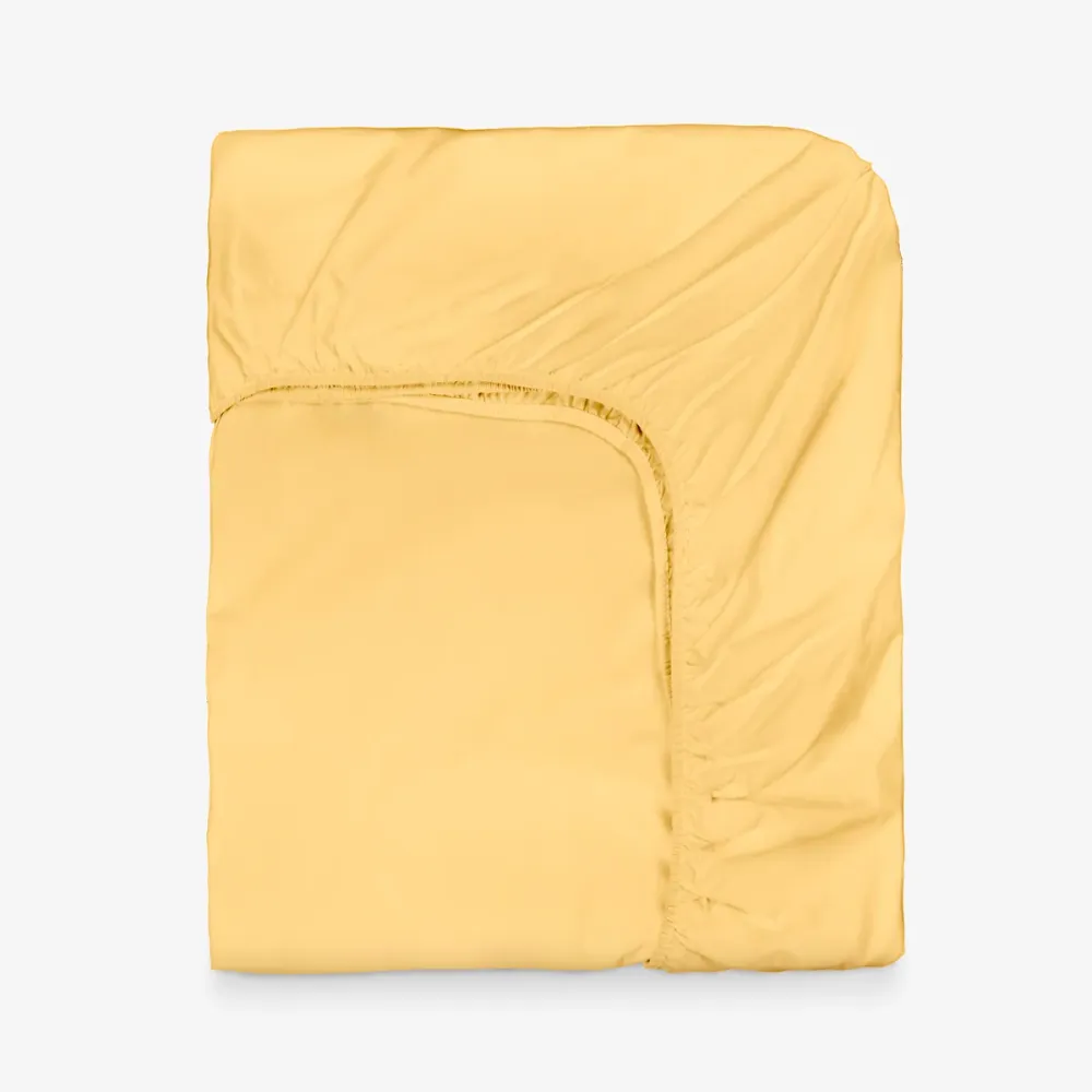 Cearsaf cu elastic NUANCES GALBEN 100% bumbac ranforce 200/200/30 cm