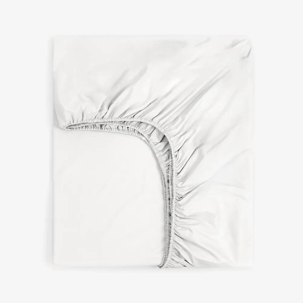 Cearsaf de pat cu elastic ALB PERCALE 140/200/30 cm