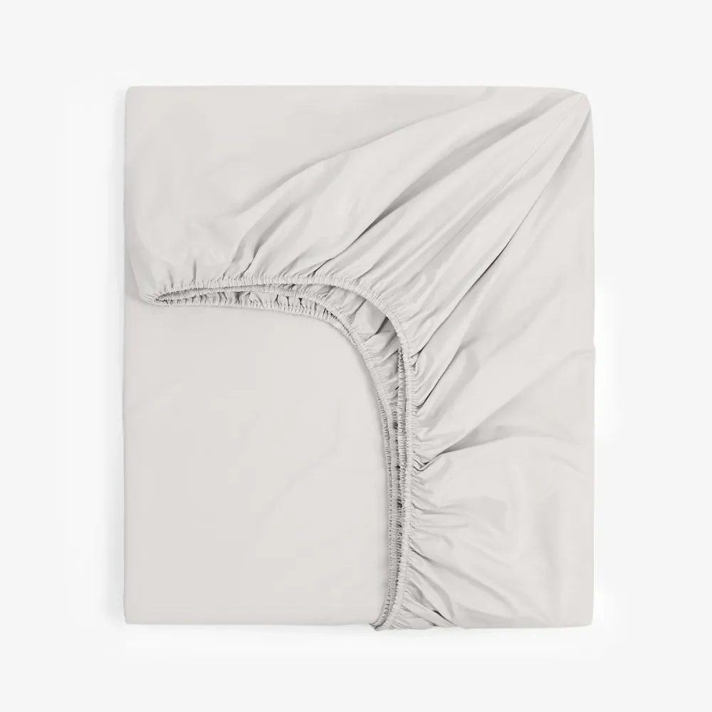 Cearsaf de pat cu elastic GRI DESCHIS PERCALE 140/200/30 cm