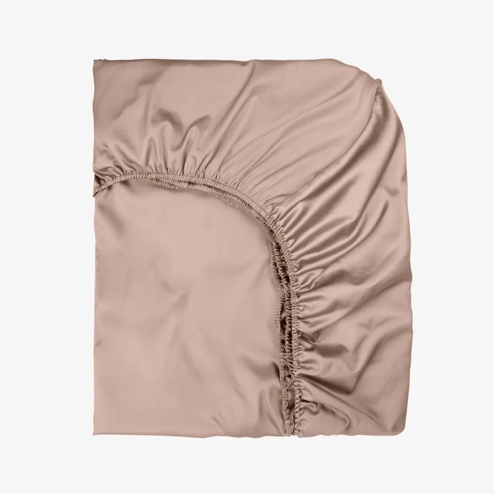 Cearsaf de pat cu elastic SATEEN ROSE 180/200/25 cm 100% bumbac satinat