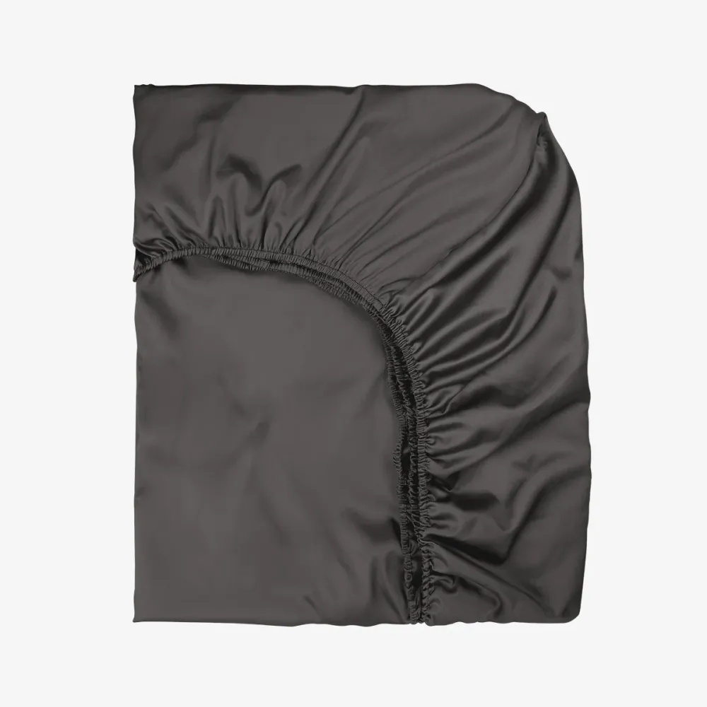 Cearsaf de pat cu elastic SATEEN SMOKY 100/200/25 cm 100% bumbac satinat