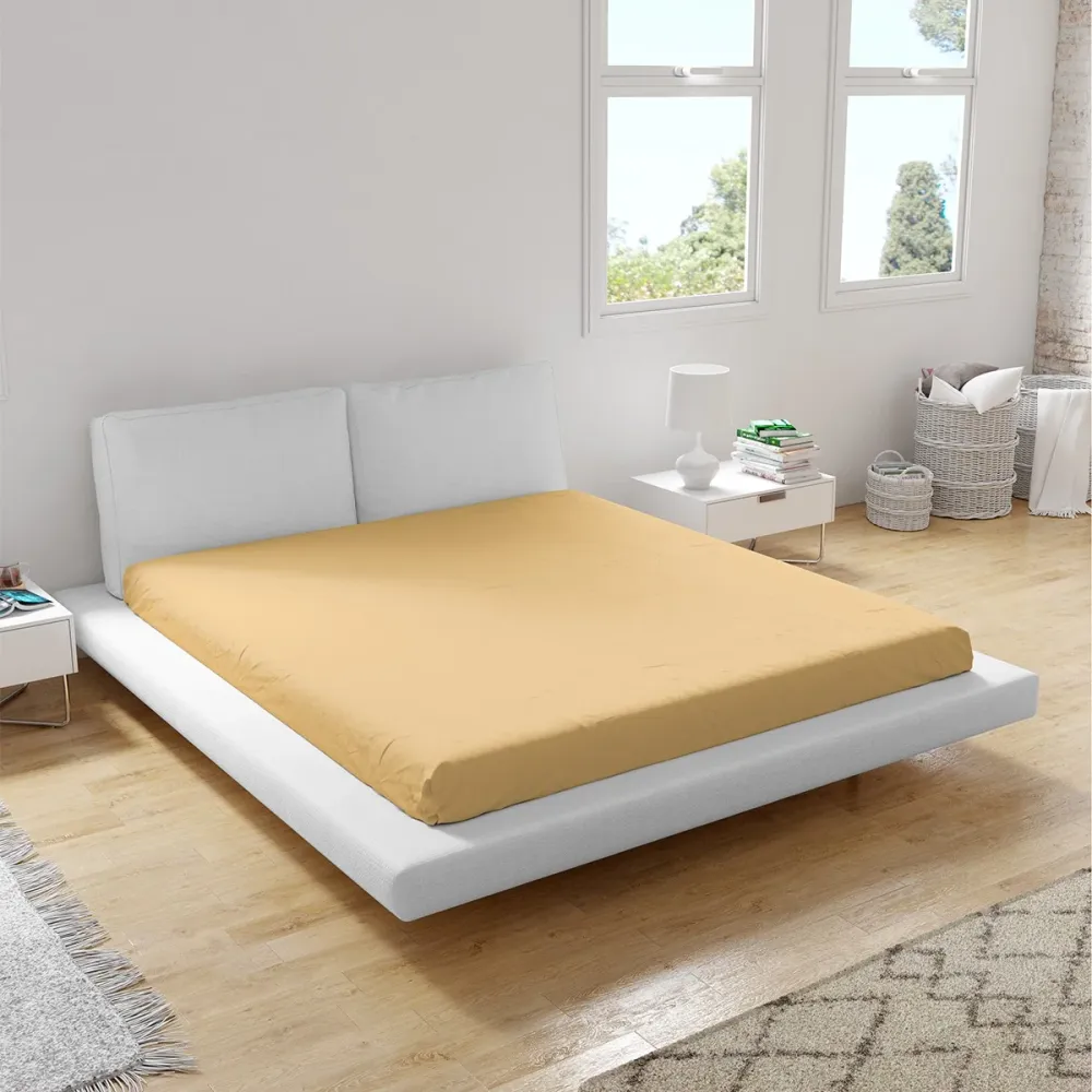 Cearsaf de pat OCRU 150/260 cm 100% bumbac ranforce