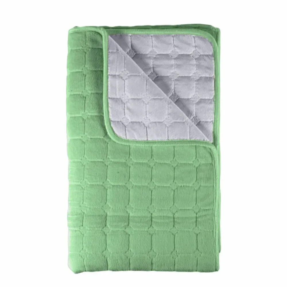 Cuvertura Canapea, Naimeed D4886L, 70x240cm, poliester, pufoasa, matlasata, Verde