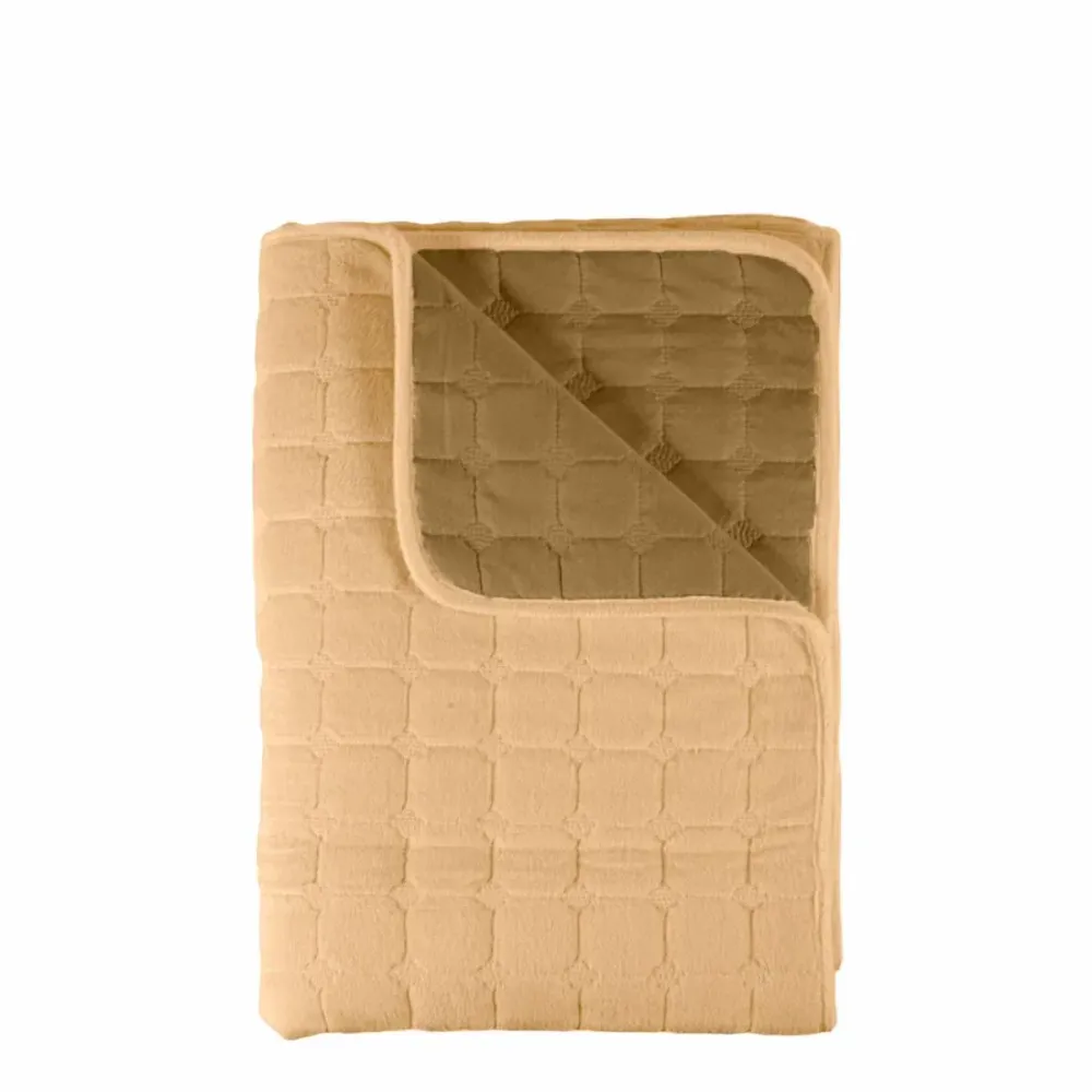 Cuvertura Canapea, Naimeed D4887S, 70x150cm, poliester, pufoasa, matlasata, Maro Deschis
