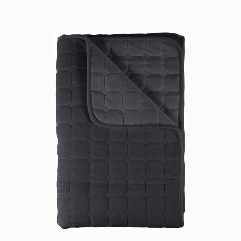 Cuvertura Canapea, Naimeed D4888M, 70x210cm, poliester, pufoasa, matlasata, Negru