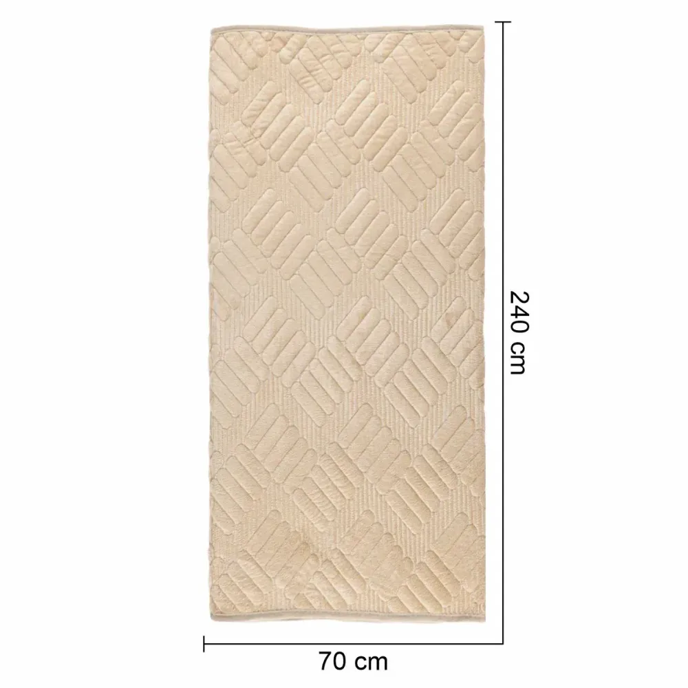 Cuvertura Canapea, Naimeed D4894L, 70x240cm, poliester, pufoasa, matlasata, Crem