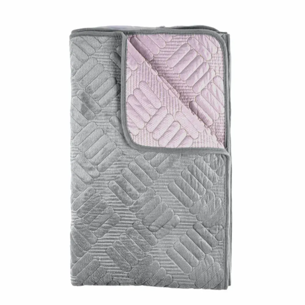 Cuvertura Canapea, Naimeed D4895L, 70x240cm, poliester, pufoasa, matlasata, Gri