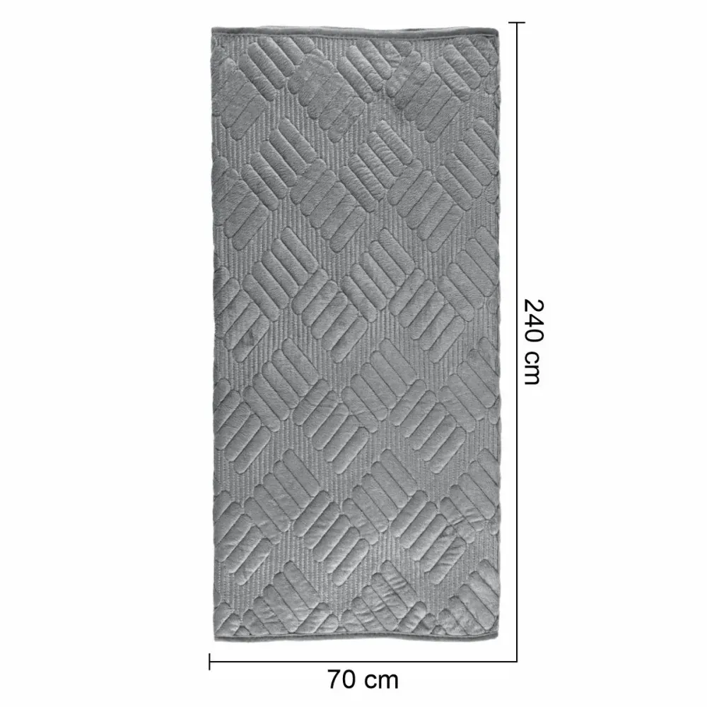 Cuvertura Canapea, Naimeed D4895L, 70x240cm, poliester, pufoasa, matlasata, Gri