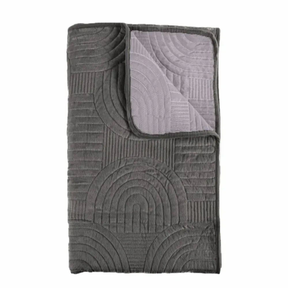 Cuvertura Canapea, Naimeed D4902L, 70x240cm, poliester, pufoasa, matlasata, Gri Inchis