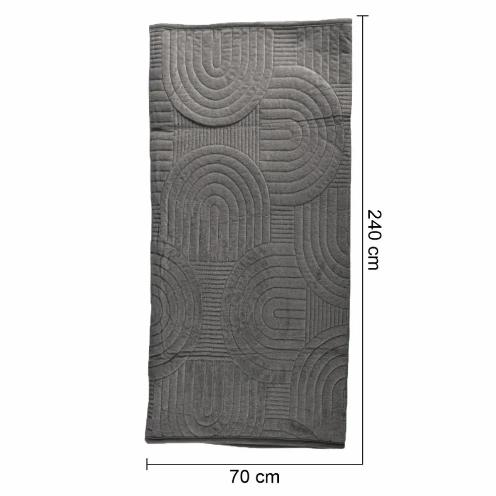 Cuvertura Canapea, Naimeed D4902L, 70x240cm, poliester, pufoasa, matlasata, Gri Inchis