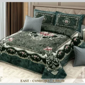 Cuvertura Matlasata din Catifea, 3D cu 5 Piese, Verde Imperial-D3466