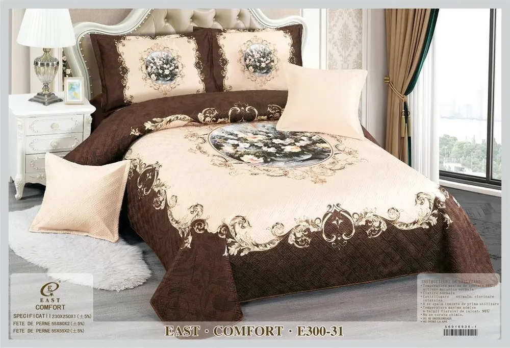 Cuvertura Matlasata din Catifea, 3D cu 5 Piese-D3460