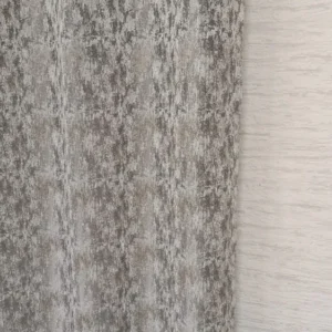 Draperie 21558/4407, tafta cu mătase, model patinat, alb, gri și grej