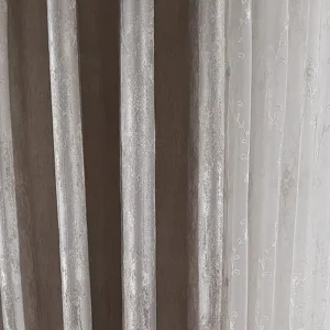 Draperie 32473/08, mătase și PES, gri perlat