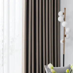 Draperie catifea Velvet 101, gri maroniu