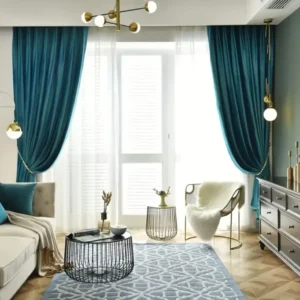 Draperie catifea Velvet 809, turcoaz, mătase