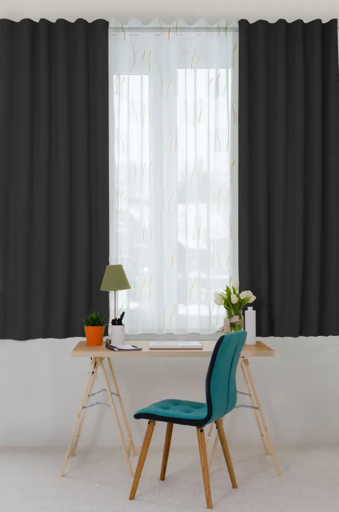 Draperie Galdin antracit, 140x245 cm cu rejansa si efect antifonic