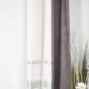 Draperie Madras 35, gri, mată, texturată