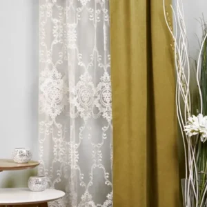 Draperie Madras 32, verde, mată, texturată