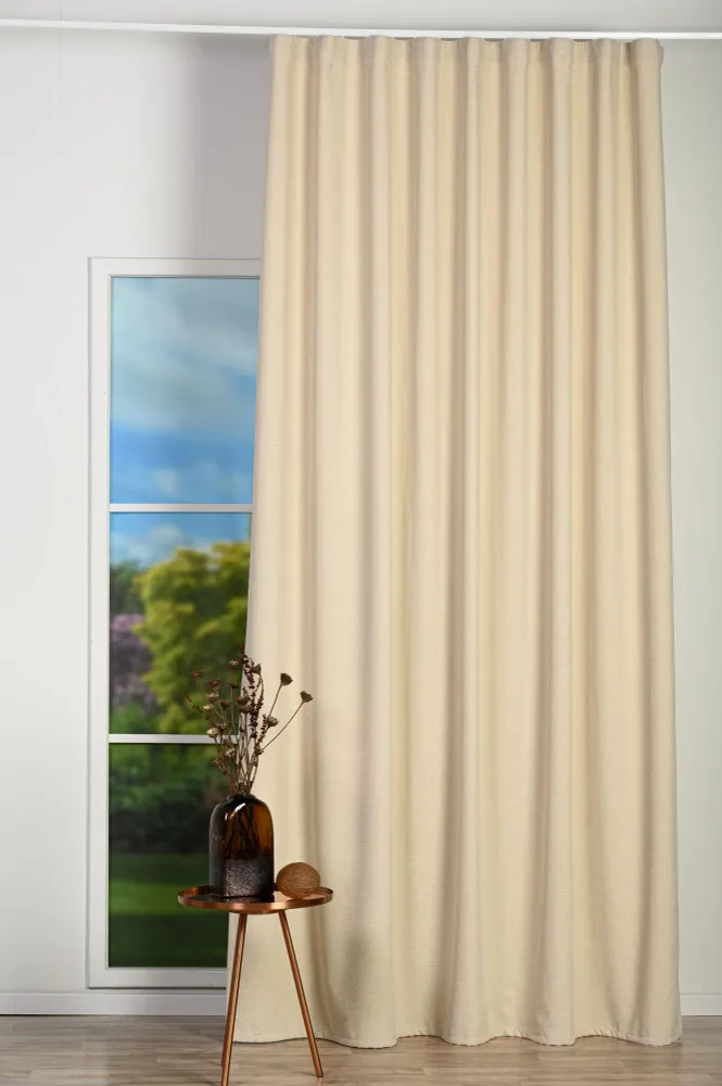 Draperie NAVARRO 13, crem, țesătură tip chenille