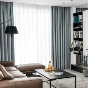 Draperie opacă GJ21, blackout satinat cu față dublă, gri
