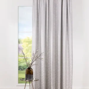 Draperie Paco V4, din material reciclat, gri, model geometric mărunt