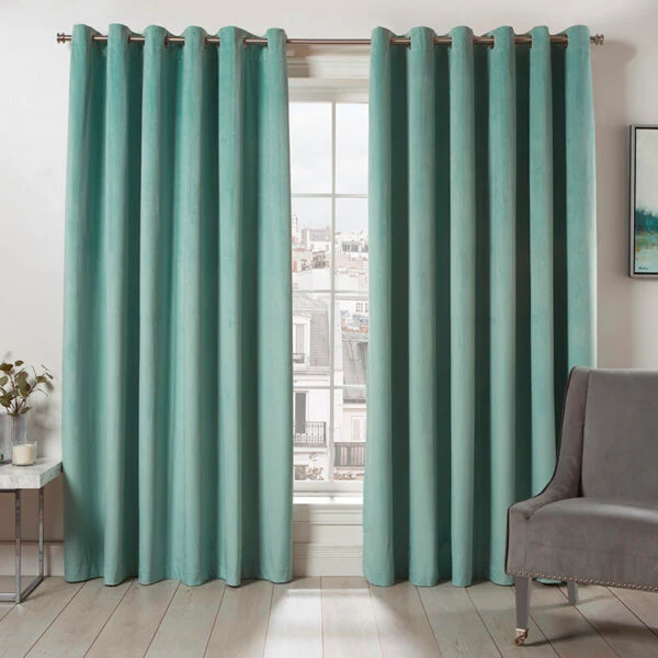 Draperie Yumos 32, simplă, uni, catifea, verde mentă