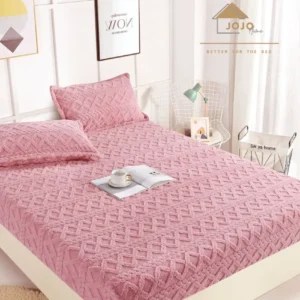 Husa Cocolino tip Tricot, cu Elastic+2 Fete de Perna, Roz-C4637
