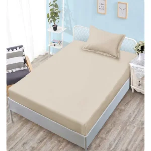 Husa de Pat cu Elastic, Finet, Pat 1 Persoana, Bej Deschis-V10477