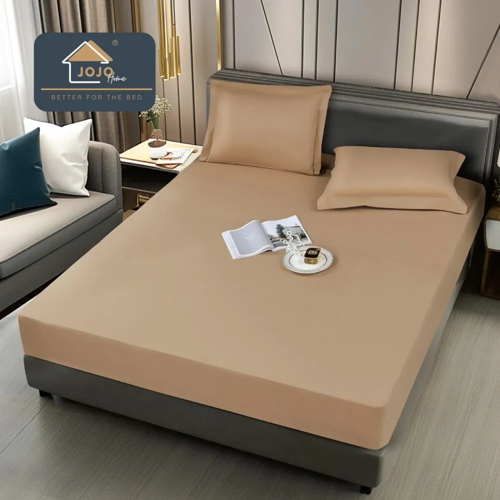 Husa de Pat cu Elastic, Impermeabila, 160x200cm+2 fete de perna, Bej-C7234