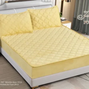 Husa Pat Matlasata cu Elastic, Topper, 160 x 200cm, Galben, TP6-13